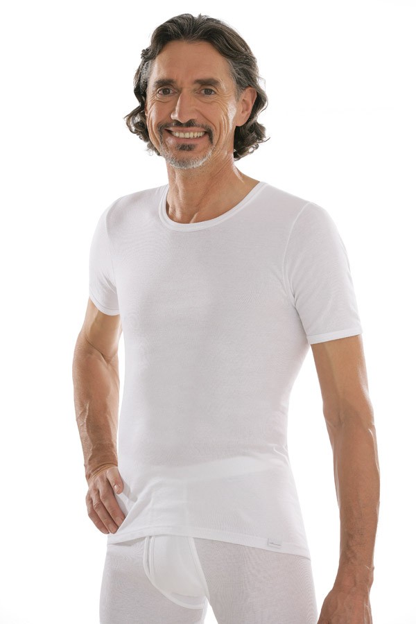 Shirt kurzarm aus Feinripp-Qualität (Weiss)