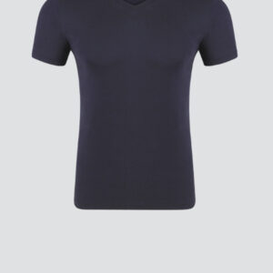 Basic Shirt kurzarm V-Hals Ausschnitt (Night blue)