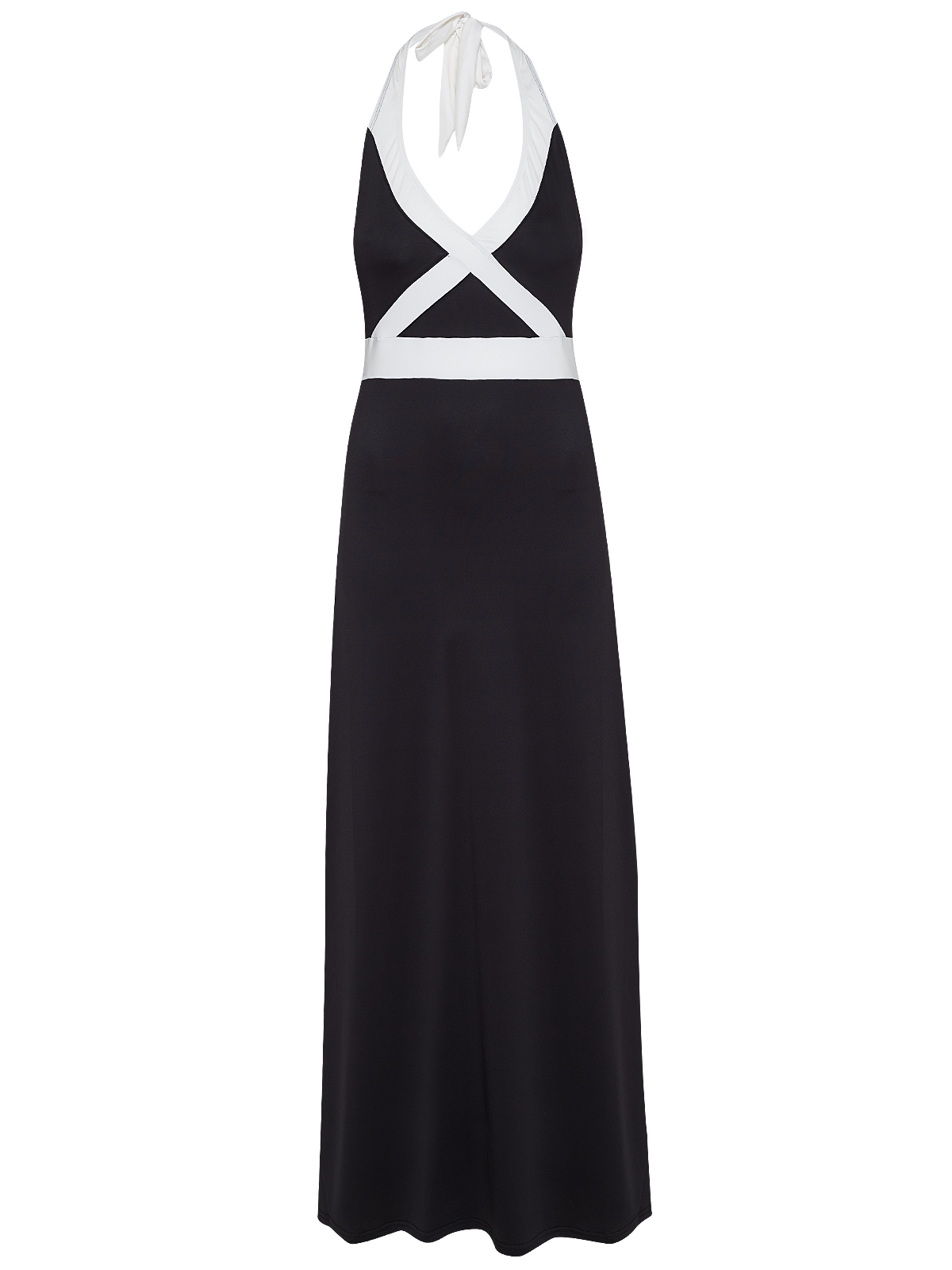 Pussy Deluxe Criss Cross Damen Strandkleid schwarz/weiß