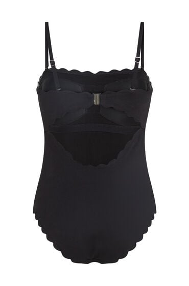 Hunkemöller Badeanzug Bandeau Scallop Schwarz