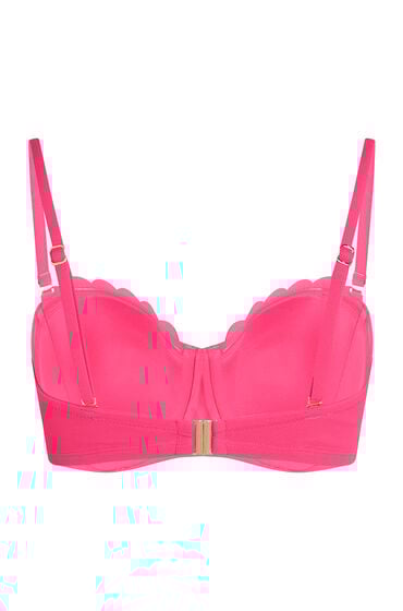 Hunkemöller Gepolstertes trägerloses Bikinioberteil mit Bügel Scallop Cup E + Rosa