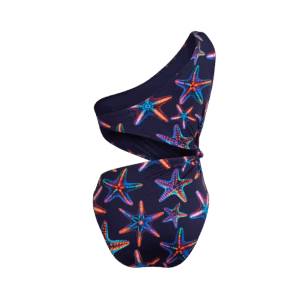 Vilebrequin Asymmetrischer Disco Stars Badeanzug Für Damen - Floe - Blau - Größe L