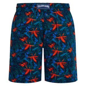 Vilebrequin Lange Tropical Flowers Stretch-badeshorts Für Herren - Okorise - Blau - Größe L