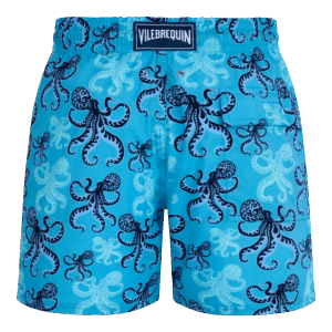 Vilebrequin Kurze Poulpes Stretch-badeshorts Für Herren - Moorise - Blau - Größe L
