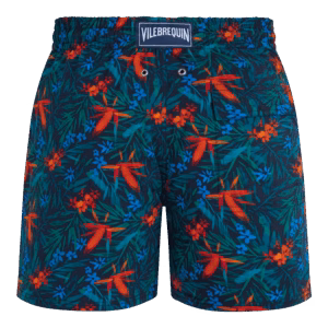 Vilebrequin Kurze Tropical Flowers Stretch-badeshorts Für Herren - Moorise - Blau - Größe L