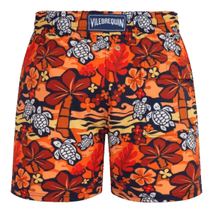 Vilebrequin Kurze Monoi Turtles Stretch-badeshorts Für Herren - Moorise - Orange - Größe L