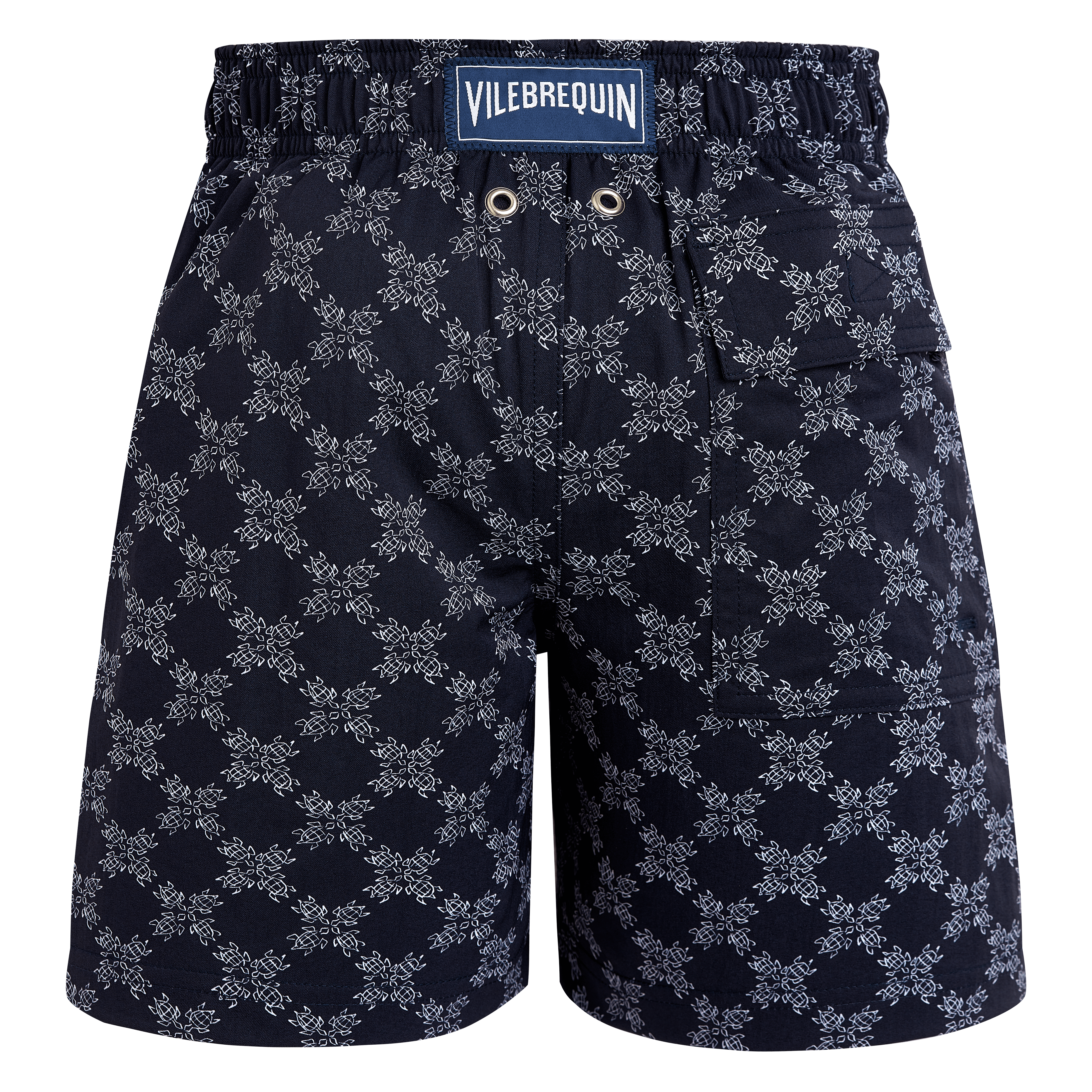 Vilebrequin Boys Stretch Swim Shorts Turtle Monogram - Jirise - Blau - Größe 4