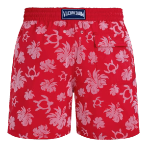 Vilebrequin Beflockte Turtle Heart Tahiti Badeshorts Für Herren - Moorea - Rot - Größe XS