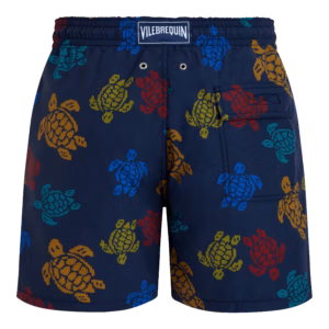 Vilebrequin Ronde Des Tortues Tricot Badeshorts Für Herren – Vilebrequin X Falke - Moorea - Blau - Größe XXL