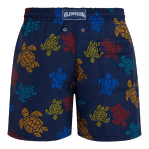 Vilebrequin Ronde Des Tortues Tricot Badeshorts Für Herren – Vilebrequin X Falke - Moorea - Blau - Größe XS