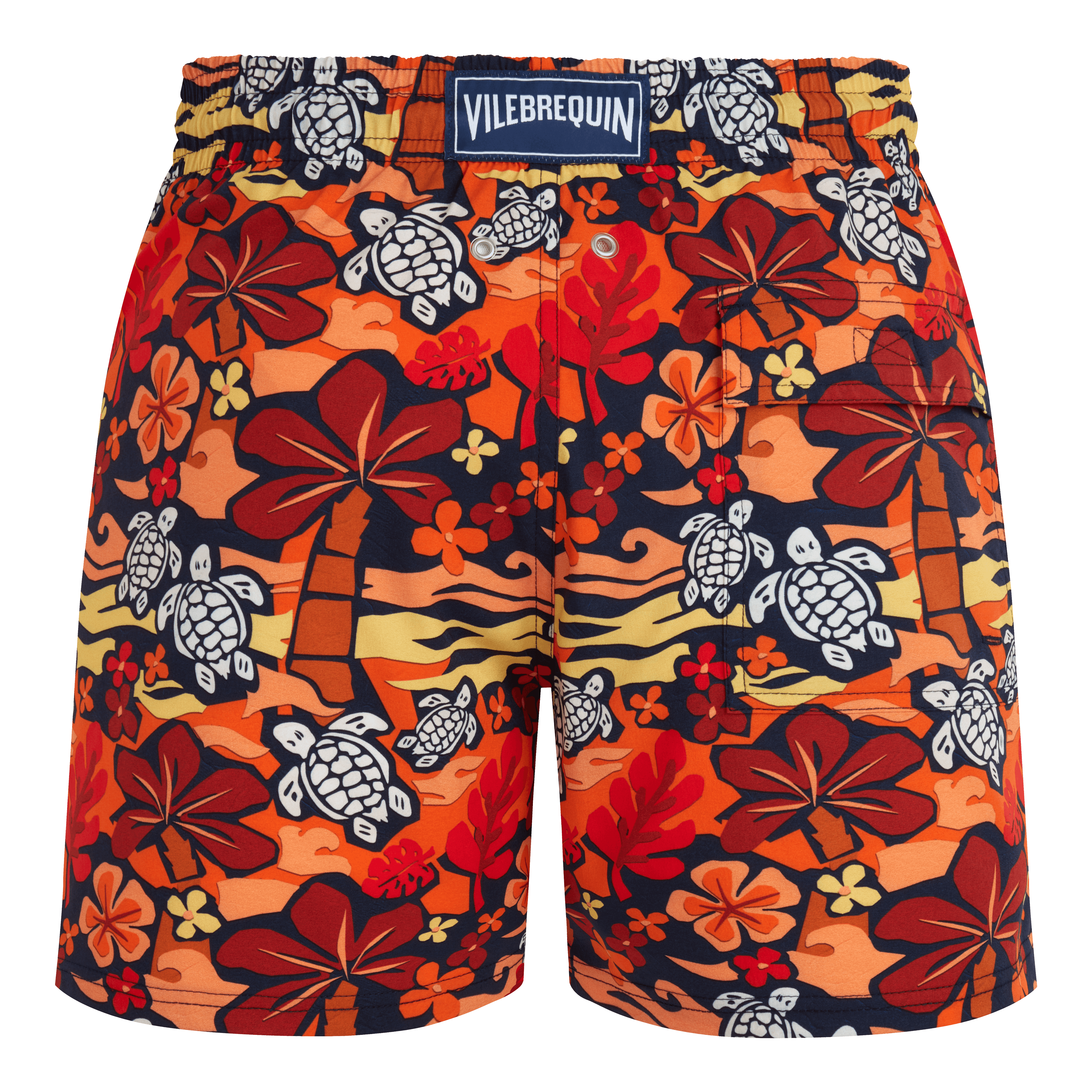 Vilebrequin Kurze Monoi Turtles Stretch-badeshorts Für Herren - Monrise - Orange - Größe 4XL