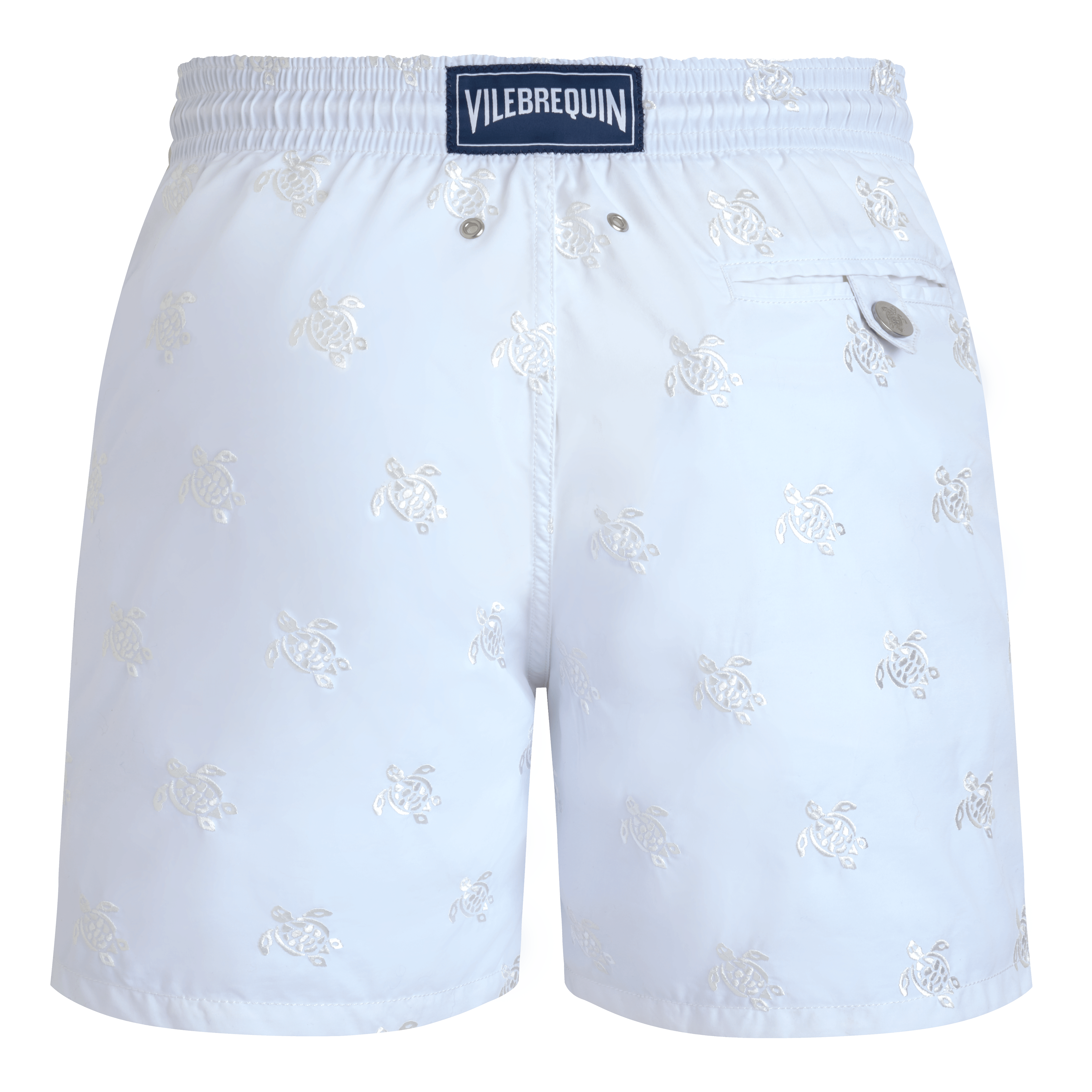 Vilebrequin Micro Ronde Des Tortues Diagonale Badeshorts Mit Stickerei Für Herren – Limitierte Serie - Mistral - Weiss - Größe 4XL