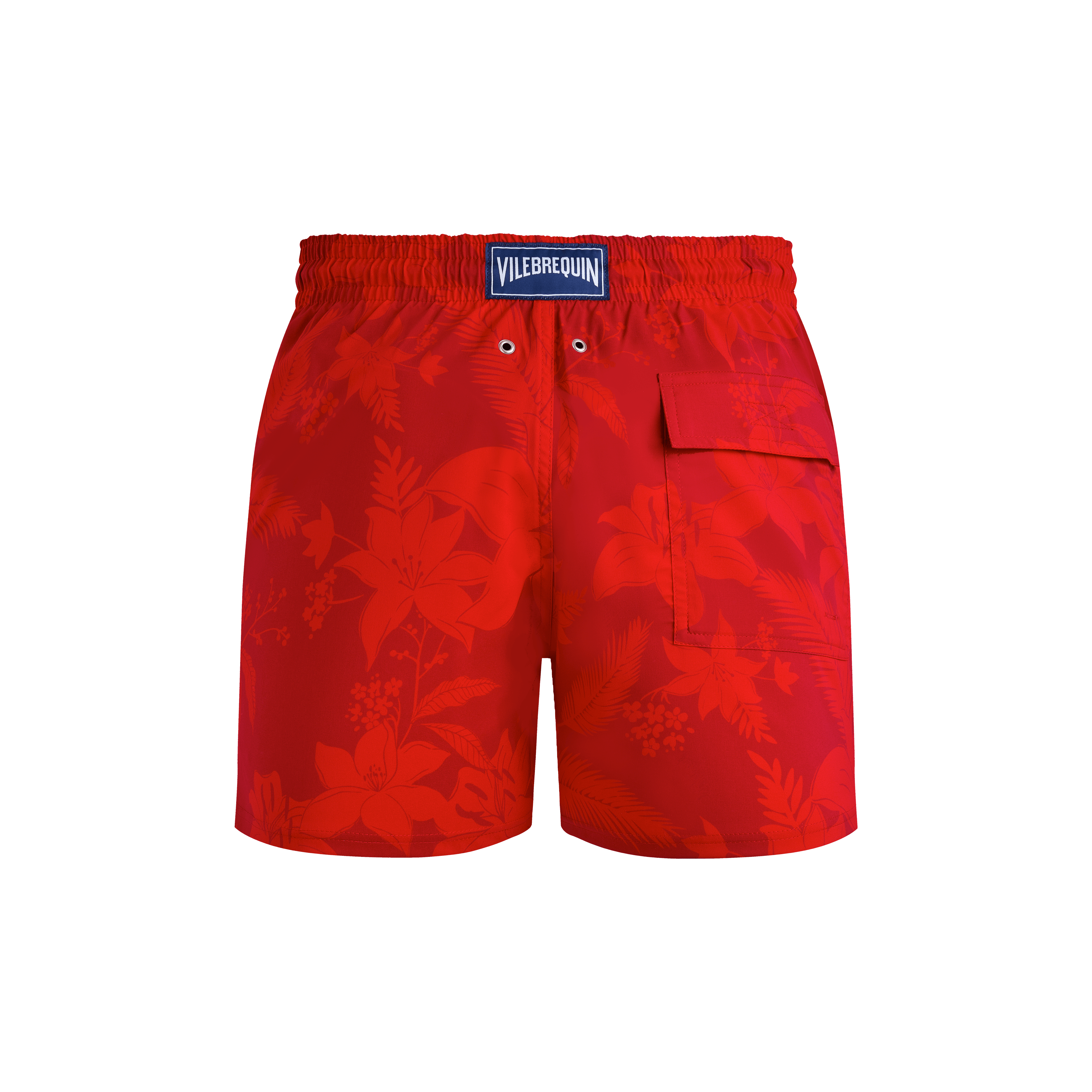 Vilebrequin Kurze Flower Power Stretch-badeshorts Für Herren - Monrise - Rot - Größe 4XL