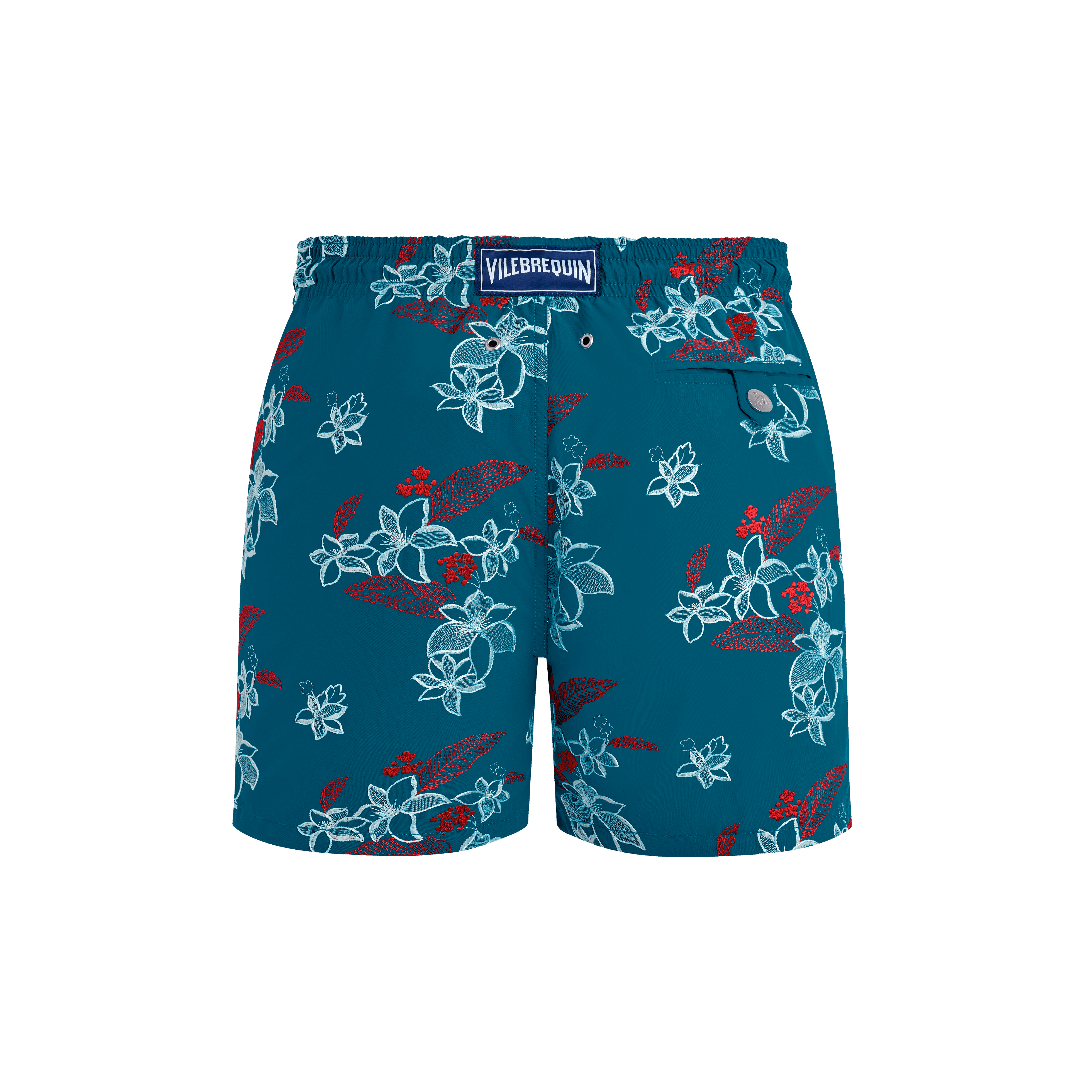 Vilebrequin Flowers Power Badeshorts Mit Stickerei Für Herren - Mistral - Blau - Größe 4XL
