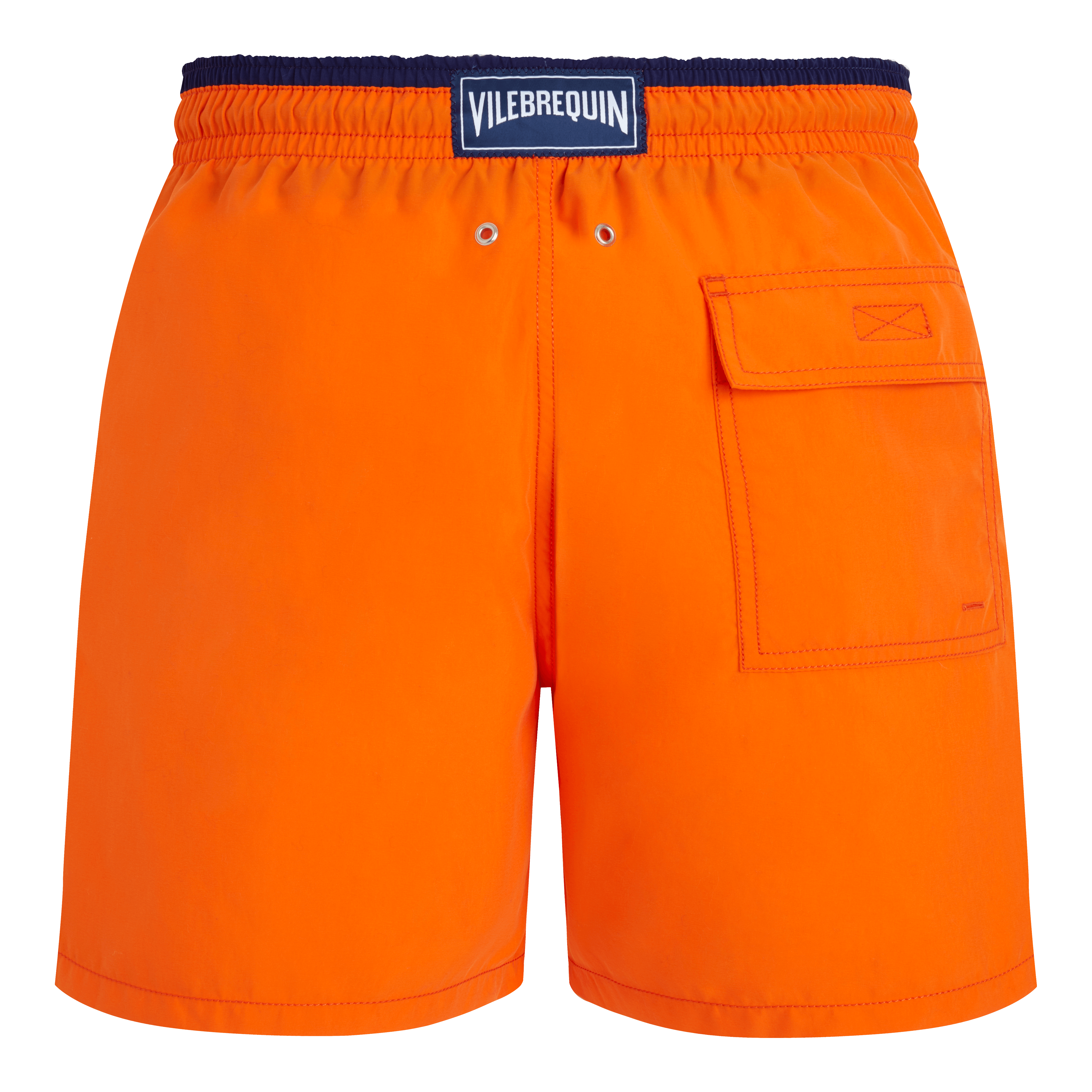 Vilebrequin Zweifarbige Solid Bicolore Badeshorts Für Herren - Moka - Orange - Größe XXL