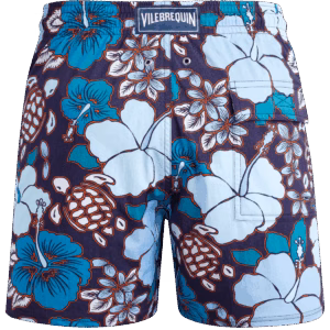 Vilebrequin Tropical Turtles Stretch-badeshorts Für Herren - Monrise - Blau - Größe 4XL